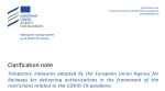 Temporary measures adopted by ERA for vehicle authorization process