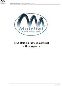 ERA 2015 11 FWC 01 contract - Final report