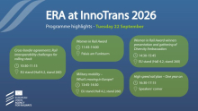 InnoTrans 2026 - Programme highlights 22 September © European Union Agency for Railways